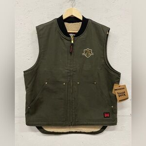 Tough Duck Sherpa Lined Work Vest, Size L, New With Tags, Green